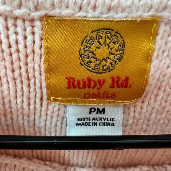 Ruby Rd. Small Petite Pink Sweater - Picture 4 of 4